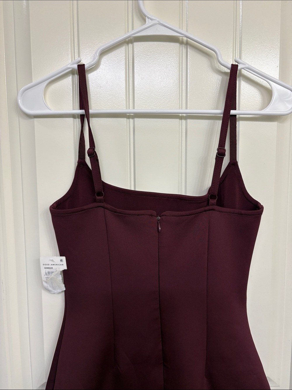 NWT Good American Slim Mini Dress in Burgundy - Picture 8 of 11